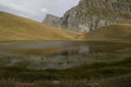 ''dragon lake'' of Tymfi ,an alpine lake in VikosÃ¢â¬âAoÃÂ¶s National Park Royalty Free Stock Photo